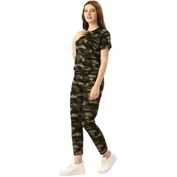 MF with SQUARE Women's Camouflage Co-ord Set Stylish Army Print T-shirt and Pants Comfortable Casual Wear, Army-picture-31