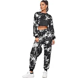 mf with square Women's Round Neck Cotton Tracksuit Set with Relaxed Fit Full Sleeves and Elastic Waist Pants for Activewear, Casual Wear, and Lounge Wear-picture-23