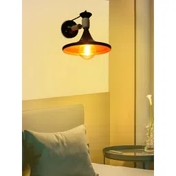 MFD HOME FURNISHING Black & Orange Aluminium Traditional Spherical Shaped Wall Lamp-picture-40