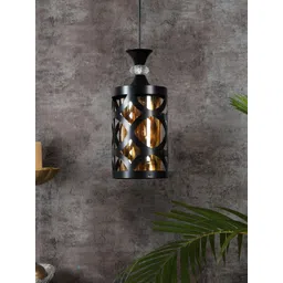 MFD HOME FURNISHING Black Cylindrical Contemporary Hanging Ceiling Lamp image 4