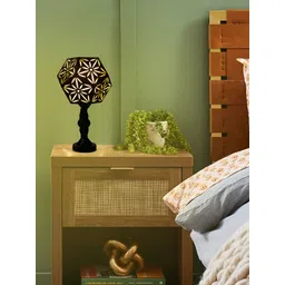 MFD HOME FURNISHING Black Metal Contemporary Cylindrical Shaped Table Lamp with Bulb-picture-22