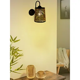 MFD HOME FURNISHING Black Metal Traditional Abstract Shaped Shaped Wall Lamp-picture-32