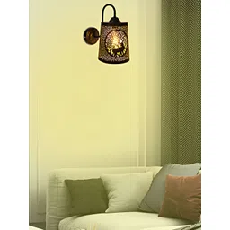 MFD HOME FURNISHING Black Metal Traditional Cylinder Shaped Wall Lamp-picture-34