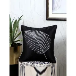 MFD HOME Furnishing Black Satin Cushion Cover - Set of 1-picture-12