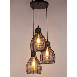 MFD HOME FURNISHING Black Self Design Cluster Light-picture-27