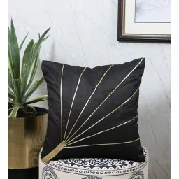 mfd home furnishing Black Silk Abstract 16x16 inches Cushion Covers (1 Pc)-picture-31