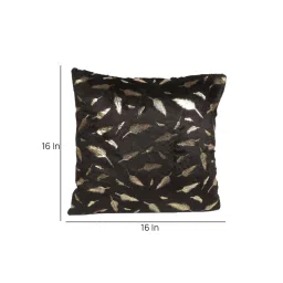 MFD HOME Furnishing Black Velvet Cushion Cover - Set of 5 image 2
