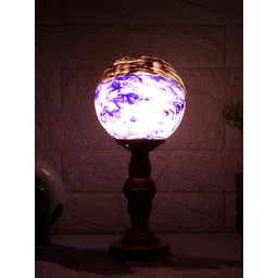 MFD HOME FURNISHING Blue & Golden Printed Table Lamp-picture-38