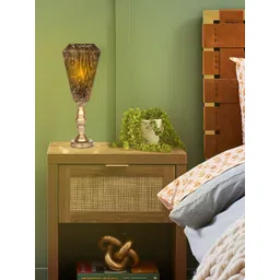 MFD HOME FURNISHING Bronze-Toned Metal Contemporary Cylindrical Shaped Table Lamp with Bulb-picture-32