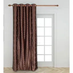 mfd home furnishing Brown Polyester Abstract 9ft Blackout Eyelet 1 Pc Door Curtain-picture-12