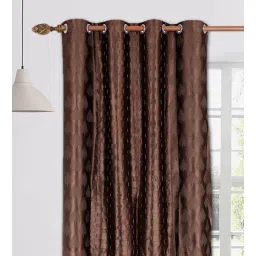 mfd home furnishing Brown Polyester Traditional 7ft Blackout Eyelet 1 Pc Door Curtain-picture-38