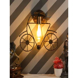 MFD HOME FURNISHING Gold-Toned & Black Iron Quirky Wall Lamp-picture-43
