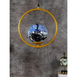 MFD HOME FURNISHING Gold-Toned & Blue Printed 3D Ring Ceiling Lamp-picture-35
