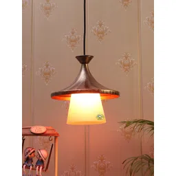 MFD HOME FURNISHING Gold-Toned & Orange Self Design Quirky Hanging Lamp-picture-37