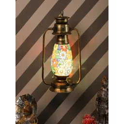 MFD HOME FURNISHING Gold-Toned & White Iron Quirky Wall Lamp-picture-33