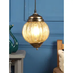 MFD HOME FURNISHING Gold-Toned Glass Quirky Hanging Light-picture-43