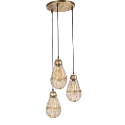 MFD HOME FURNISHING Gold-Toned Iron Contemporary Cluster Light image 2