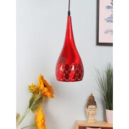 MFD HOME FURNISHING Red Textured Traditional Pendant Lamp-picture-29