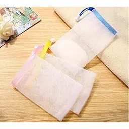 M.F.H Mesh Soap Pouch Bubble Foam Net Soap Sack Saver Pouch Drawstring Holder Bag (PACKM OF 2) RANDOM DESIGNE-picture-10