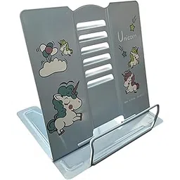 M.F.H Printed Book Stand Holder/Book Stand/Book Holder/Book Organizer - Portable Metal Desktop Adjustable Foldable Stand (Pack of 1) Random Designe Girls-picture-14
