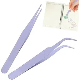 M.F.H Stainless Steel Eyelash Tweezer | DIY Eyelash Straight Tweezers - with Cover DIY Lashes and Stickers Crafting RANDOM COLOUR-picture-17