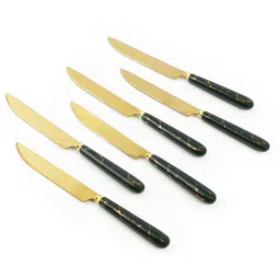 mgeezz Golden Stainless Steel Knife with Green Ceramic Handle Design Butter Knife Stainless Steel, Ceramic Table Knife, Butter Spreader, Spatula Spreader Knife Set-picture-15