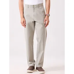 MH&Y Men Comfort Relaxed Fit Mid-Rise Cotton Regular Trousers-picture-21