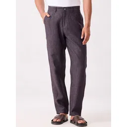 MH&Y Men Comfort Relaxed Fit Mid-Rise Flat-Front Regular Trousers-picture-19