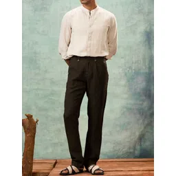 MH&Y Men Mid-Rise Relaxed Fit Comfort Trousers-picture-30