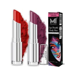 MI FASHION Set Of 2 Creamy Long Lasting Lipstick - 3.5 g Each Red Wine & Wine Burgundy-picture-18