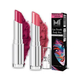 MI FASHION Set Of 2 Creamy Matte Long Lasting Lipstick - 3.5 g Each - Deep Magenta & Peach-picture-24