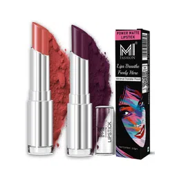 MI FASHION Set Of 2 Creamy Matte Long Lasting Lipstick - Cherrywood 02 - Dark Rose - 21-picture-32