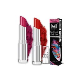 MI FASHION Set Of 2 Creamy Matte Long Lasting Lipstick - Deep Magenta 01 -Red Wine 09-picture-27