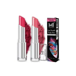 MI FASHION Set Of 2 Creamy Matte Long Lasting Lipstick - Magenta Rush 05- Peach 08-picture-26