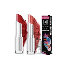 MI FASHION Set Of 2 Creamy Matte Long Lasting Lipstick - Old Red Brick 10- Dark Rose 21-picture-22
