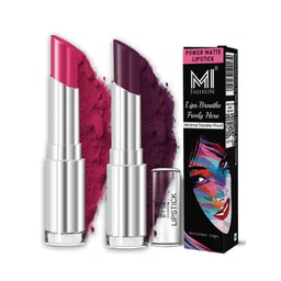 MI FASHION Set Of 2 Creamy Matte Long Lasting Lipstick - Rose Pink 14 - Wine - 26-picture-34