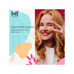 MI FASHION Set of 2 Smudge Free Matte Finish Moisturizing Liquid Lipstick - Nude & Brown image 3