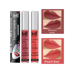MI FASHION Set of 2 Smudge Free Matte Finish Moisturizing Liquid Lipstick - Nude & Pink-picture-23