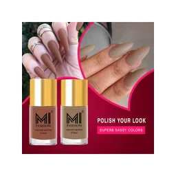 MI FASHION Set of 2 Velvet Matte Truly Unique Long Lasting Nail Polish - 9.9 ml Each-picture-39