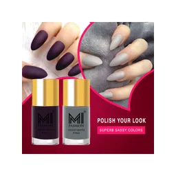 MI FASHION Set of 2 Velvet Matte Truly Unique Long Lasting Nail Polish - 9.9 ml Each-picture-38