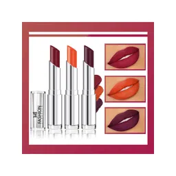 MI FASHION Set Of 3 Creme Matte Long Lasting Lipstick-10.5g-Cherrywood-Orange-Wine Berry-picture-20
