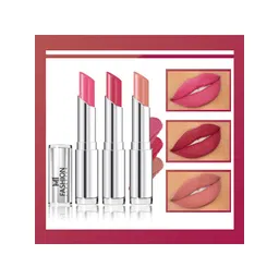 MI FASHION Set Of 3 Creme Matte Long Lasting Lipstick-10.5g-Light Carmine Pink-Wine Pink-Nude-picture-32