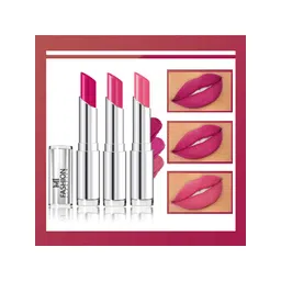 MI FASHION Set Of 3 Creme Matte Long Lasting Lipstick-10.5g-Magenta-Rose Pink-Light Carmine Pink-picture-39