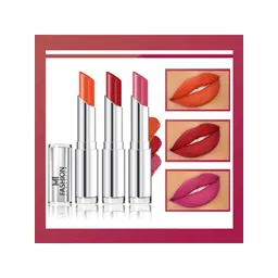 MI FASHION Set Of 3 Creme Matte Long Lasting Lipstick-10.5g-Orange-Old Red Brick-Pinkish Red-picture-27