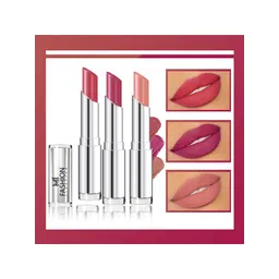 MI FASHION Set Of 3 Creme Matte Long Lasting Lipstick-10.5g-Pink+ Light Carmine Pink + Brown-picture-30