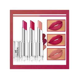 MI FASHION Set Of 3 Creme Matte Long Lasting Lipstick-10.5g-Pink-Pinkish Red-Nude-picture-28