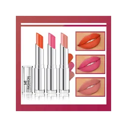 MI FASHION Set Of 3 Creme Matte Weightless Long-Lasting Lipstick 3.5g each - Orange + Light Carmine Pink + Nude-picture-21