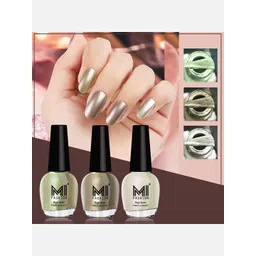 MI FASHION Set Of 3 High Shine Long Lasting Shimmer Nail Paint - 12ml Each-picture-28