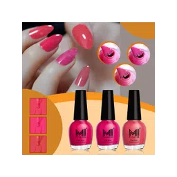 MI FASHION Set of 3 Vernis A Ongles High Shine Long Lasting Shimmer Nail Paint - 15ml each-picture-36