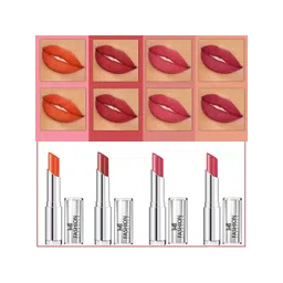 MI FASHION Set Of 4 Creme Matte Weightless Long-Lasting Lipstick 3.5g each - Orange + Brownish Red + Rose Wine + Pink-picture-10